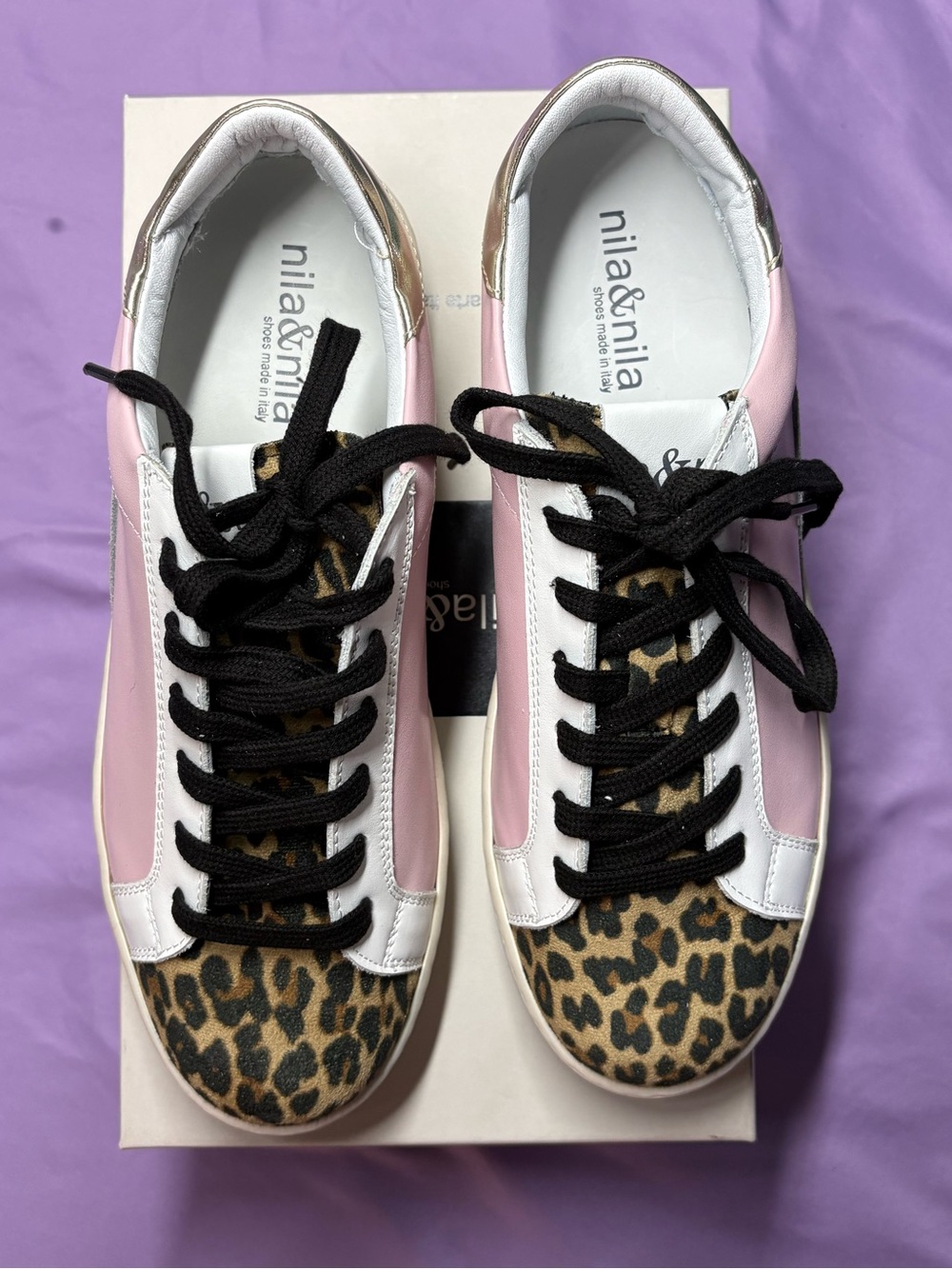 Nila & Nila Pink Leopard Print Women’s Sneakers